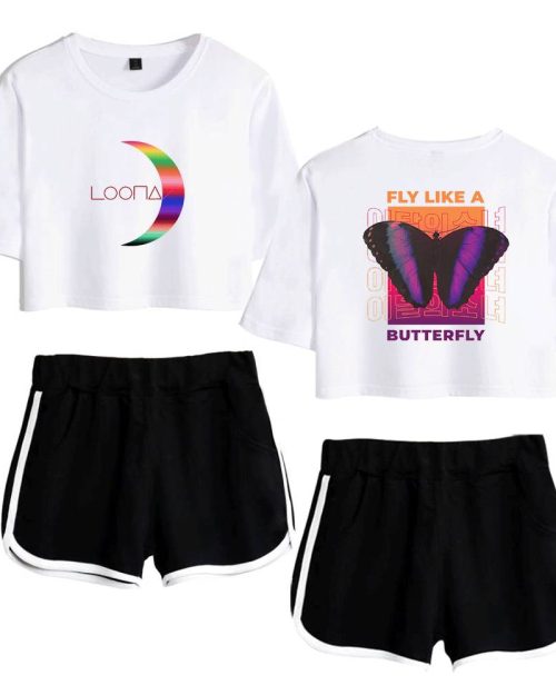 Loona Butterfly Tracksuit - White-Black